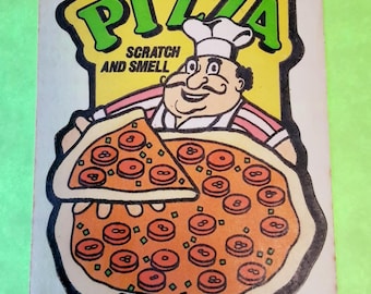 vintage 80's Mello Smello pizza scratch and sniff sticker module *damaged*