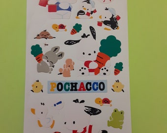 vintage 90s Sanrio Pochacco dog sticker sheet *partial*