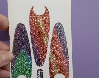 RARE! vintage 80's Sticca Sticker Slicker sparkly glittery comet tails large sticker module