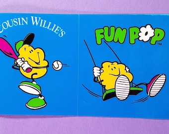 RARE! vintage Cousin Willie's Fun Pop promo sticker