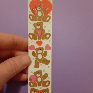 vintage 80s CARDesign Valentine teddies sticker strip