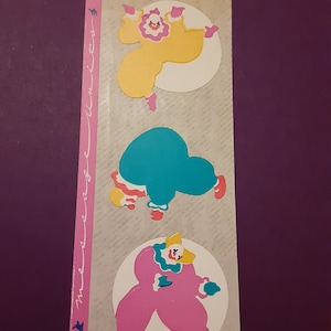 Adesivo vintage dos anos 80 CARDesign Message Units palhaços tira *danificada*