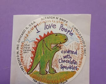 vintage 80s Boxed In scratch & sniff children's art sticker module *damaged*