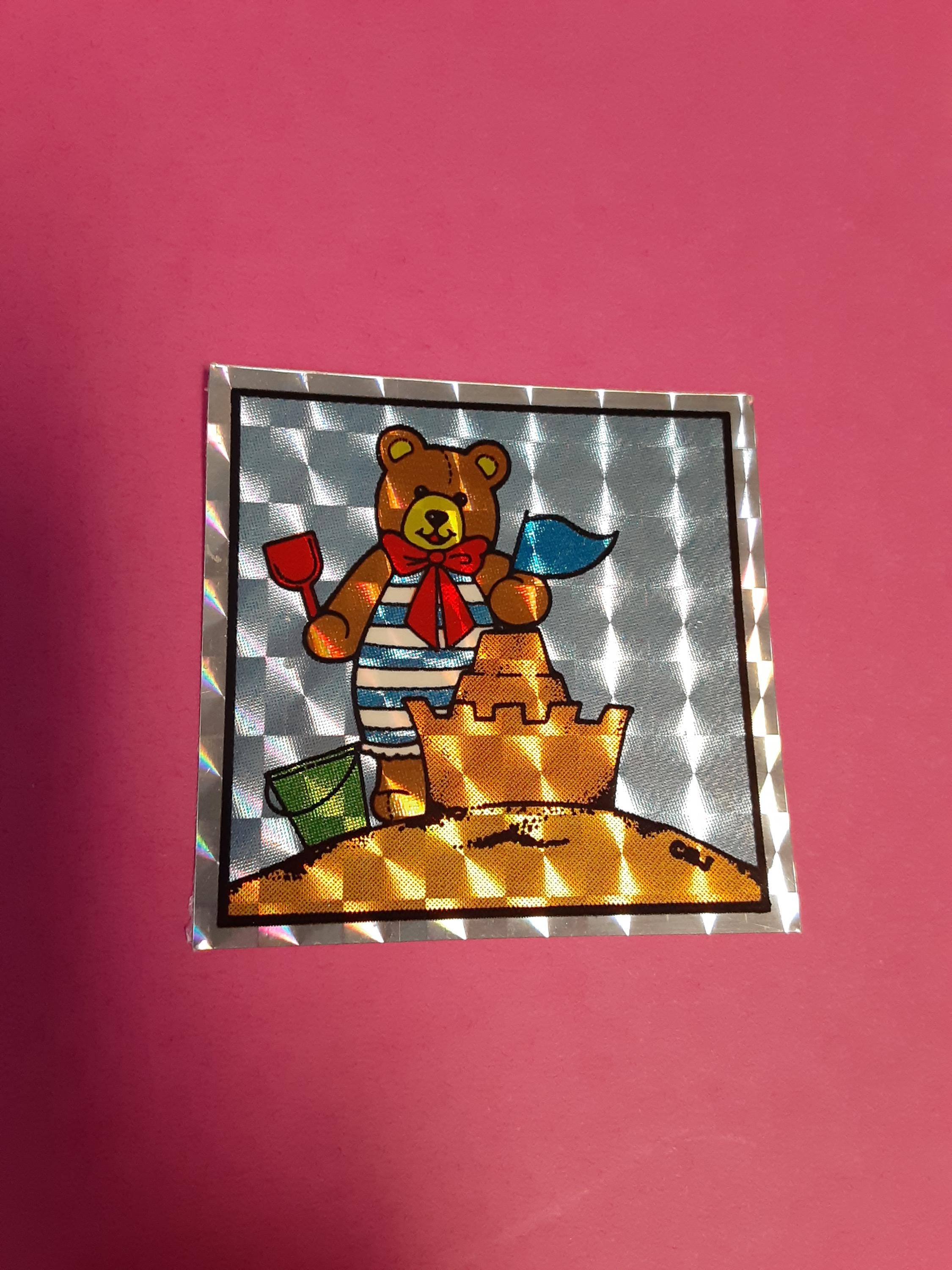 RARE! vintage 80s BJ Decal Specialties prism teddy on beach sticker