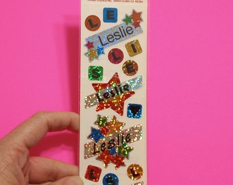 vintage 80's Hambly Studios  "Leslie" name stickers sticker package