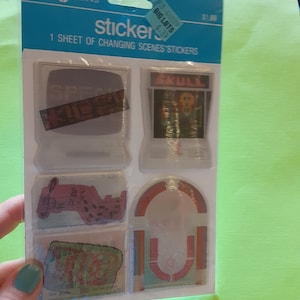 vintage 80&#39;s American Greetings lenticular puffy changing scenes sticker package