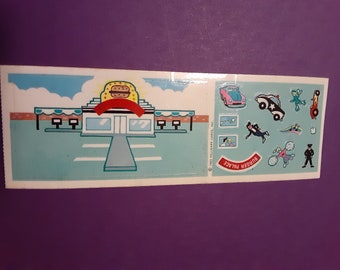 Tira de pegatinas vintage de los años 80, estilo Hallmark de los años 50, para restaurante, hamburguesería