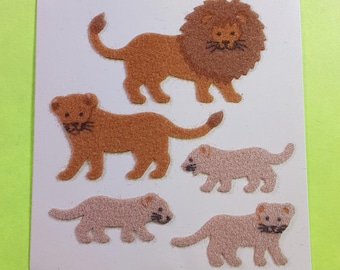 vintage 80s Sandylion fuzzy lions sticker module