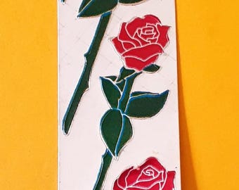vintage 80s CARDesign Toots foil Roses sticker strip *damaged*
