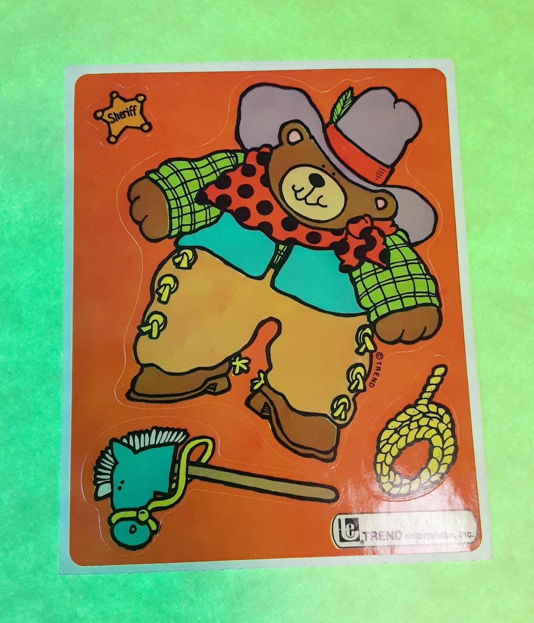 Vintage 80s Trend Cowboy Teddy Sticker Module *damaged* - Etsy