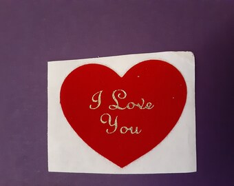 vintage 80s Personal Expressions fuzzy heart I Love You sticker module