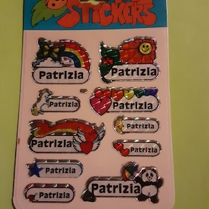 vintage 80&#39;s BJ Decal Specialties name Patrizia sticker package