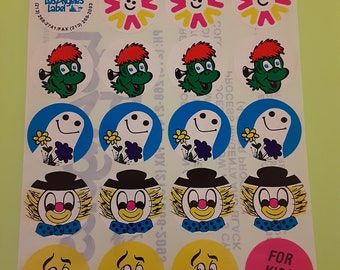 RARE! vintage 80's Los Angeles Label For Kids Only large sticker sheet *damaged*
