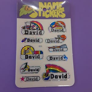 vintage 80&#39;s Name Stickers by Decal Specialties &quot;David&quot; sticker package