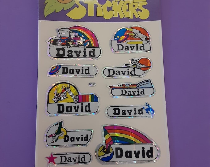 Vintage 80's Name Stickers by Decal Specialties 