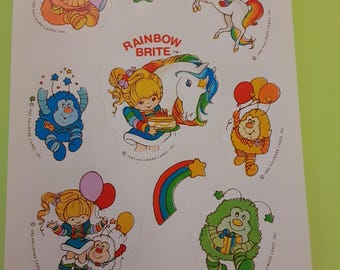 vintage 80s Hallmark Rainbow Brite sticker sheet