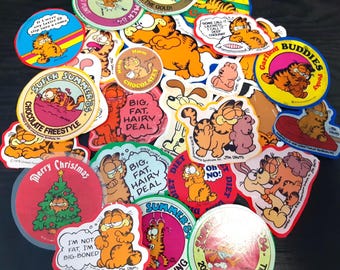 Lote de 25 pegatinas vintage de Garfield de los años 80 *usadas*