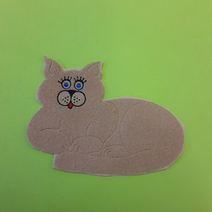 vintage 80s Personal Expressions fuzzy tan cat sticker