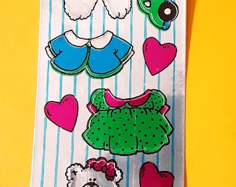 vintage 80s RUSS Dandies teddies foil sticker strip *damaged*