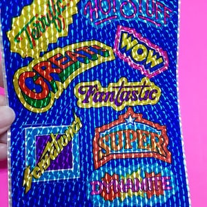 Rare vintage 80&#39;s Hallmark prism reward words sticker sheet