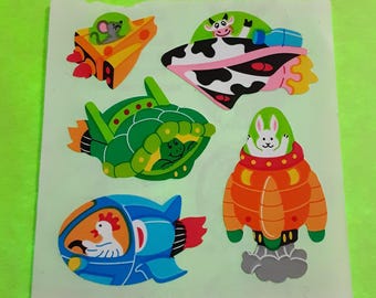vintage Sandylion outerspace animals sticker module