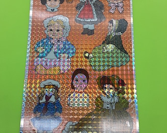 RARE! vintage 80's Mark 1 Chrome Stickers dolls large sticker sheet