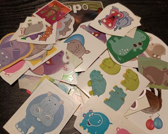 Hooray for Hippos sticker lot 37 pieces!