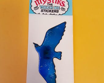 vintage 80's Super Mystiks Oilies Stickers seagull glittery sticker