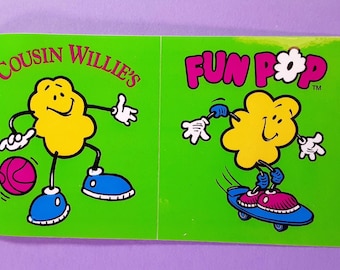 RARE! vintage Cousin Willie's Fun Pop promo sticker