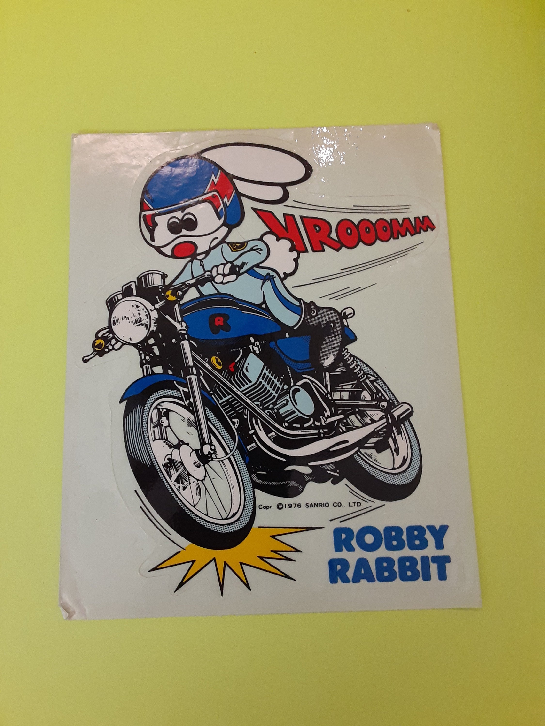 RARE! Vintage 70s 80s Sanrio Robby Robbit Large Sticker *damaged