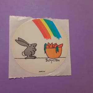 RARE! vintage 80s Boynton Bunny sticker module