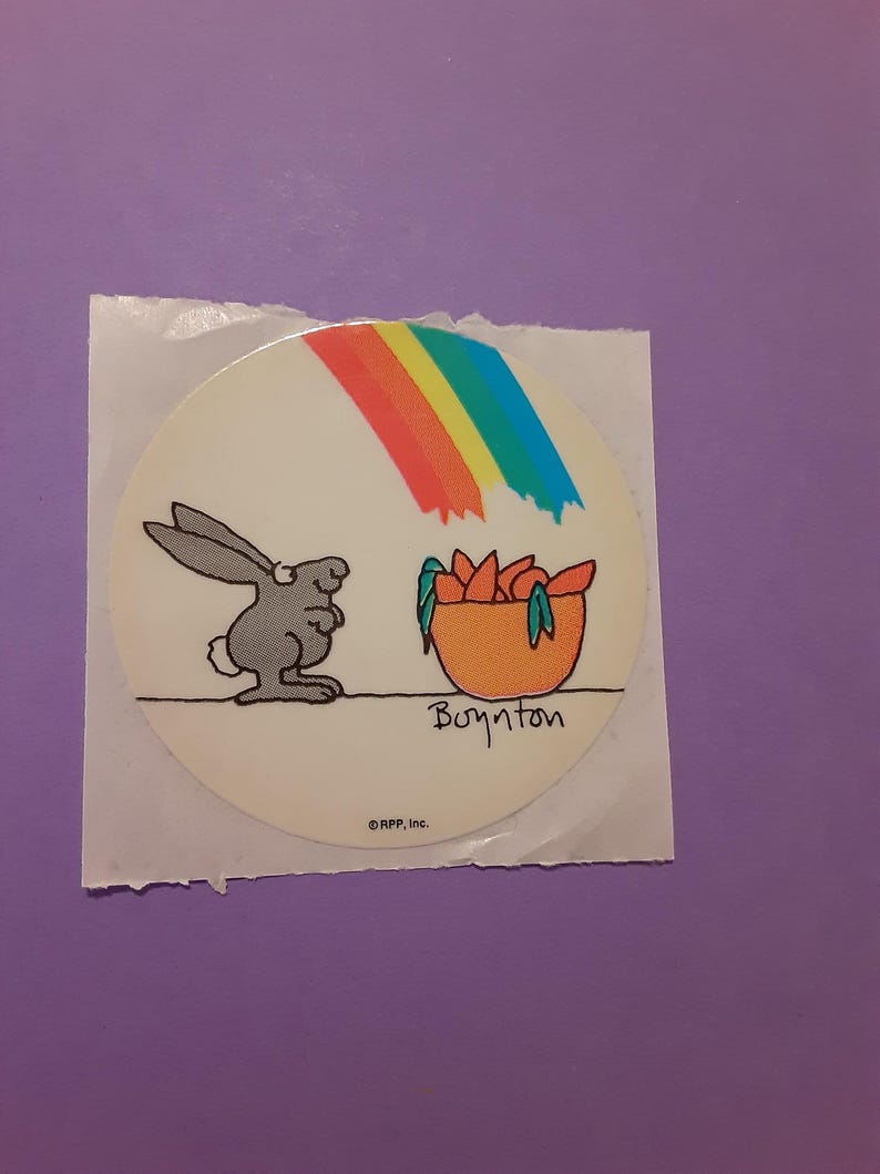 RARE! Vintage 80s Boynton Bunny Sticker Module - Etsy