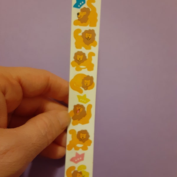 vintage 80s CARDesign Toots lions sticker strip