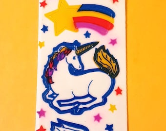 vintage 80s RUSS CUT-UPS unicorns sticker strip