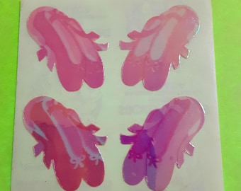 vintage 80's Sandylion pearly ballet slippers sticker module *damaged*