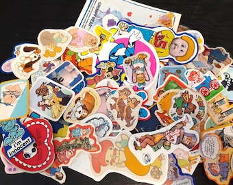 Lote de 74 pegatinas vintage de personajes de dibujos animados de los años 80 *usadas*