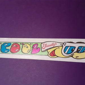 ZELDZAAM! vintage jaren 80 Friendly's restaurant neonsticker 8"