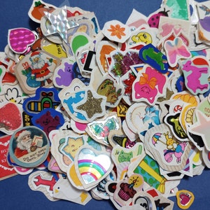 lot of 321 vintage 80's mini stickers *used*