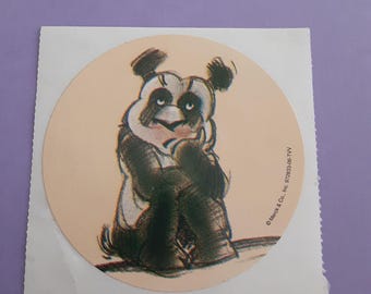 RARE! vintage Merck & Co. panda large sticker module *damaged*