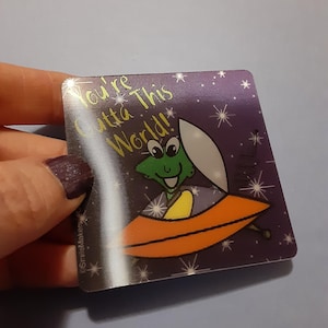 vintage Smilemakers Lenticular motion alien sticker