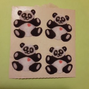 vintage jaren 80 Sandylion pluizige panda's stickermodule bruine achterkant *beschadigd*