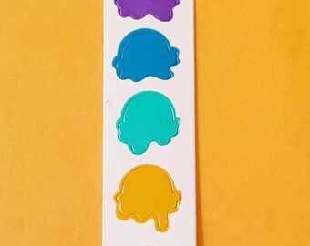 vintage 80s CARDesign Toots ice cream cone sticker strip *damaged*