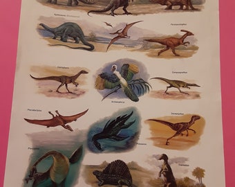 vintage 80s Scholastic dinosaurs large sticker sheet *damaged*