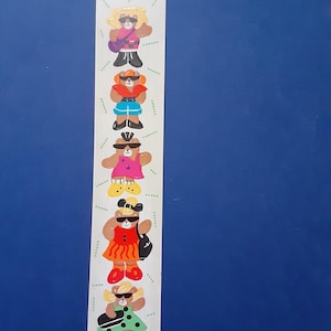 vintage 80s CARDesign Toots Bearly Dressed sticker strip *damaged*