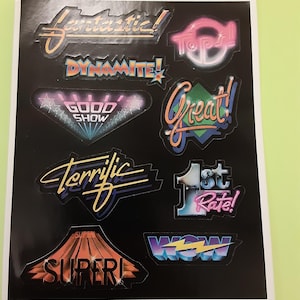 ヴィンテージ 80 年代 ホールマーク ネオンサイン リワード ステッカー シート