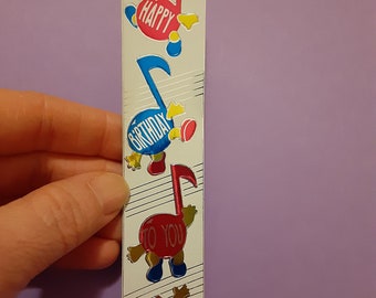 vintage 80s CARDesign Toots foil dancing birthday notes sticker strip