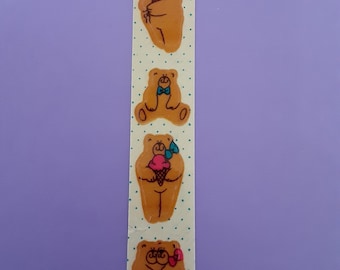 vintage 80s RUSS Bitsies teddies sticker strip *damaged*