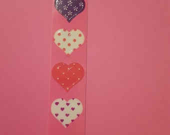 vintage 80s RUSS Bitsies hearts sticker strip
