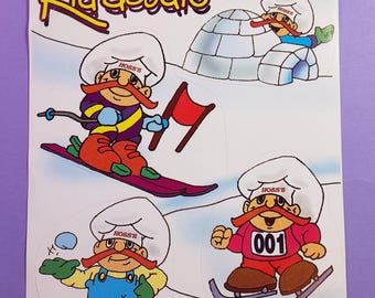 RARE! vintage Hoss's Steak & Sea House Kid' doodle sticker sheet *damaged*