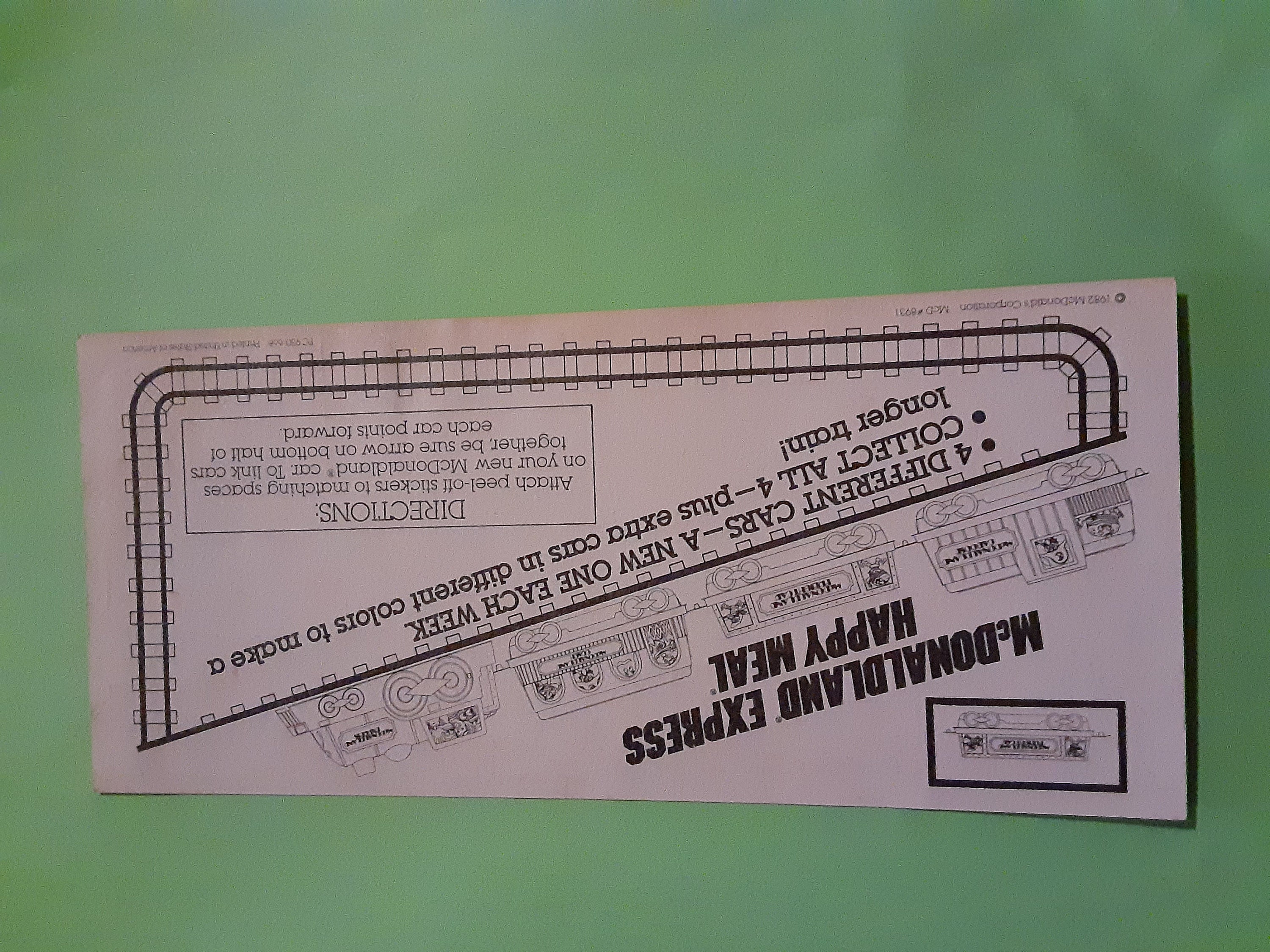 Rare! Vintage 1982 Mcdonaldland Happy Meal Express Sticker Sheet